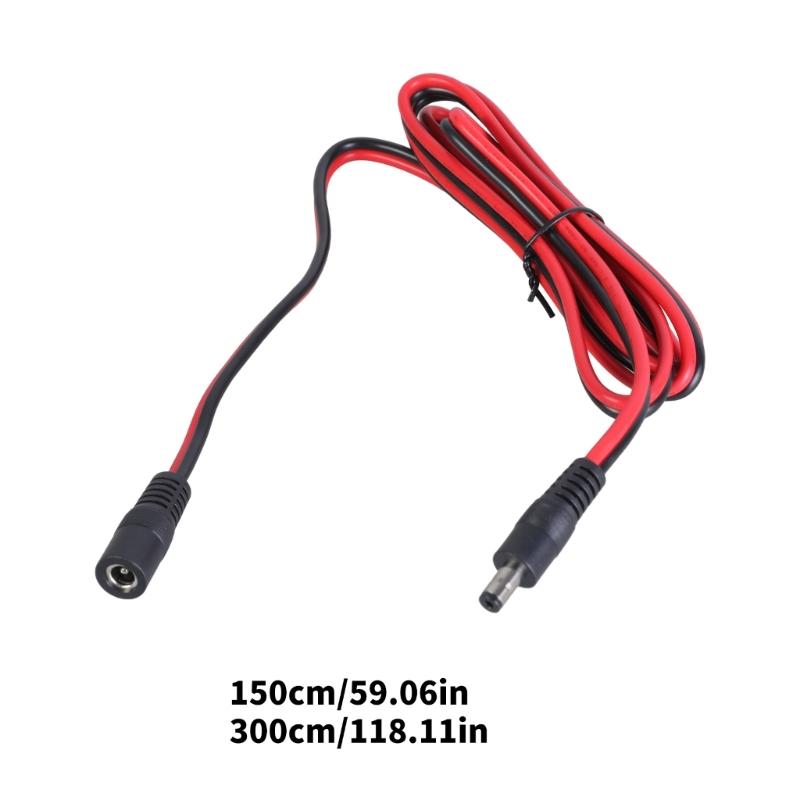 DC5.5x2.1mm To DC5.5x2.1mm Extension Cable Male To Female Connector Cord 14AWG for Cameras and LED Light Routers