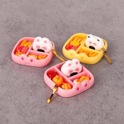 1 Set Kinderspielzeug zum Rollenspiel Miniatur-Simulation Reiskugel-Mahlzeit Spielset DIY-Dekoration Realistisches Tragbares Bento-Essensmodell