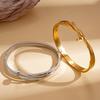 Elegant Stainless Steel Open Bangle: Simple Fashion Temperament Bracelet for Women