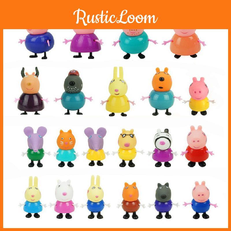 Colorful Eco-friendly Peppa Pig Family Friends Action Figures For Kids 25pcs Set