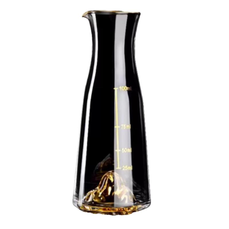 Gold Foil Golden Rockery Wine Glass Set Wine Divider 100ml Wine Jug Set Metal Storage Rack Transparent Gold Mountain