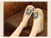 Peking Opera Face Embroidery Espadrilles - Handmade Linen Mori Girl Shoes