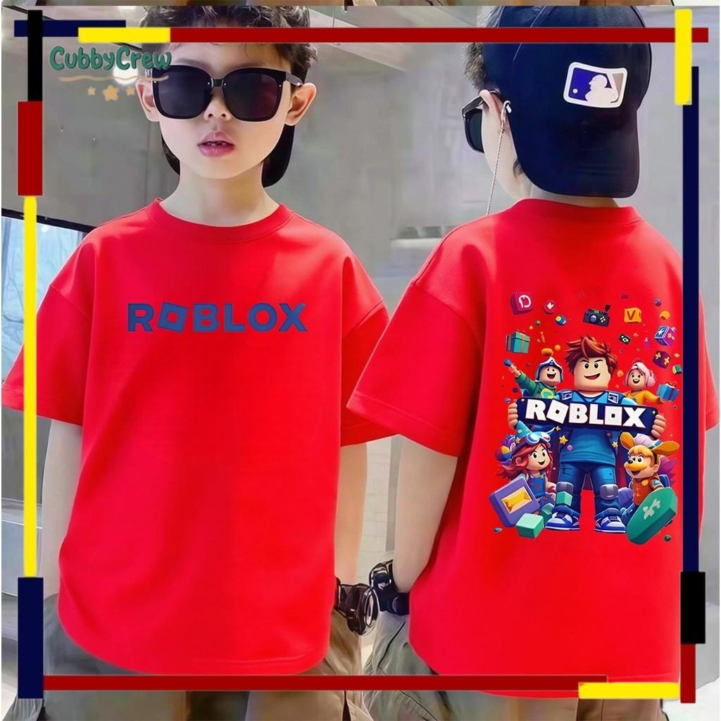 Brand new cool Roblox sport printed children's round neck top