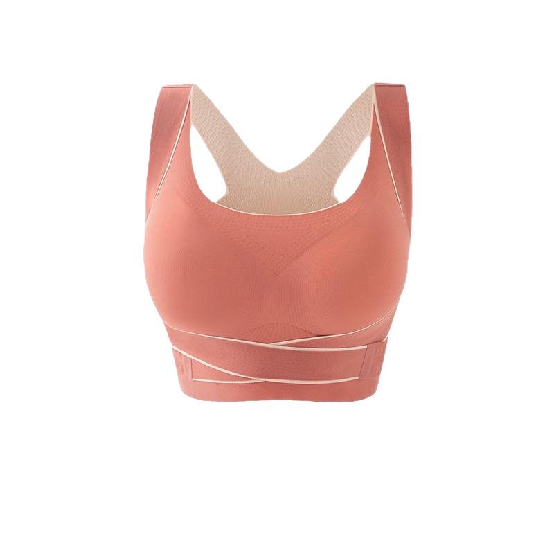 Seamless Wireless Gathering & Back Correction Sports Bra – Quick-Dry, Yoga-Ready