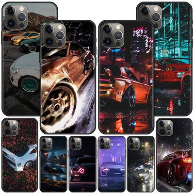 Husă cool de mașină pentru Apple Iphone 14 11 13 12 Pro Max Xr 7 8 +Se 2020 Xs 6 6s Plus 5 5s Husă neagră din silicon pentru telefon mobil