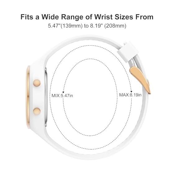 GOLDEN HOUR Waterproof Sports Women's Digital Chronograph Silicone Strap Watch, Rose Gold/Starlight/Milk White. , Moda