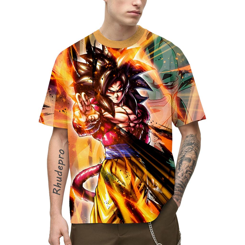 2024 Summer Men New Hot Anime Goku Vegeta All Over Print Cosplay Men Street T-Shirts Unisex Top Short Sleeve