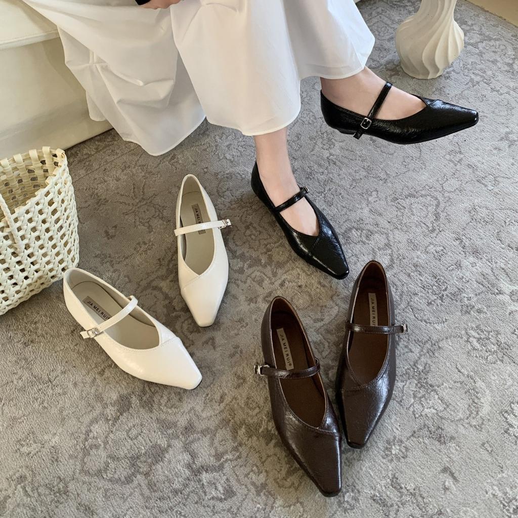 2025 Spring New Round Head with Soft Sole Doudou Pregnant Women Open Spring Short Thick Heel Commuting Work Women's Single Shoes