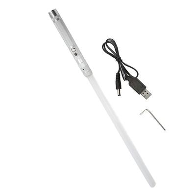 Metal Handle Mini Light Sword LED 7 Colors Change Sound Light Sword Cosplay Stage ToysSilver