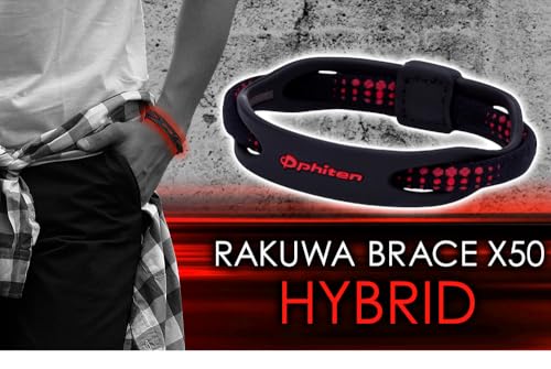 Phiten X50 Silikon Hybrid Schwarz Armband, 17cm