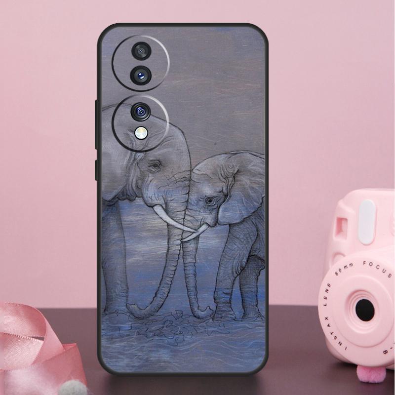 Cute Elephant Case For Honor X9a X8a X7a X6a X7 X8 X9 X9b X8b Honor 10 50 70 90 Lite Magic 6 5 Pro Cover