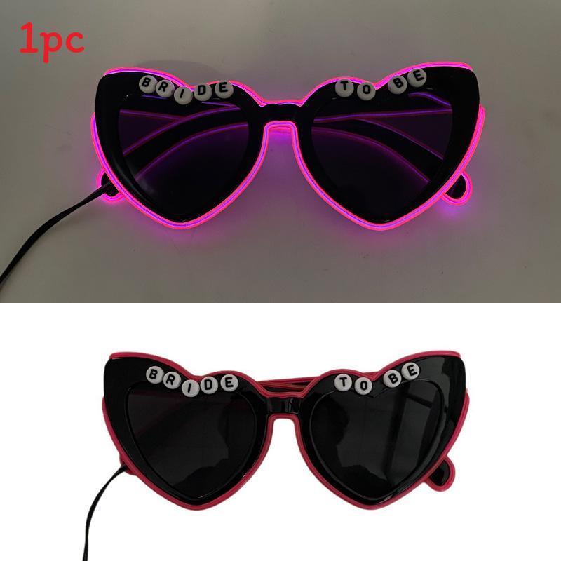 Led Heart Shaped Sunglasses For Women Men Party Fashion Decoratives Midnight Pink Frame