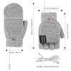 Unisex USB Electric Heating Gloves Knitted Flip Cover Winter Heated Gloves Keep Warm Touch Screen Hands Warmer Outdoor