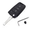 Cocolockey Flip Key Shell For Vw Gollf 7 Mk7 For Skoda Octavia A7 For Seat Remote Folding Car Key Uncut Hu66 Replacement