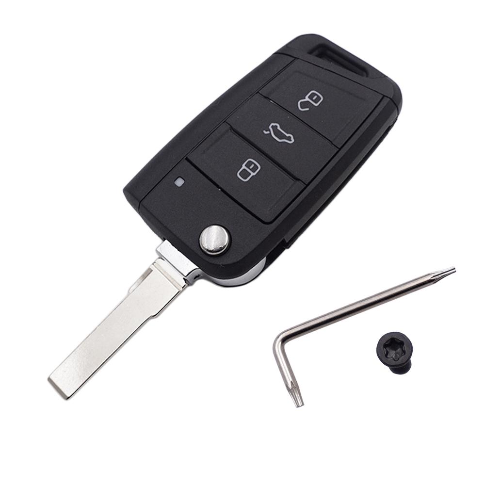 Пластиковый корпус для выкидного ключа Cocolockey для VW Golf 7 Mk7, Skoda Octavia A7, Seat, сменная заготовка (незаточенная) Hu66 ALL PLASTIC