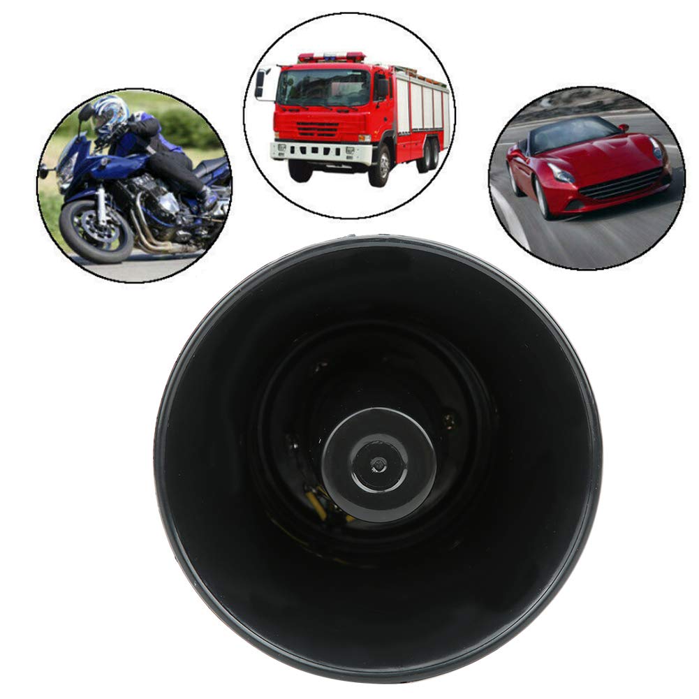 Car Fire Loudspeaker, Universal Car Alarm Horn Warning Siren 3 Tone Sound Automatic Megaphone Loudspeaker 115dB 50W