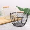 Egg Basket Round Metal Wire Basket With Handle Multipurpose Food Storage Organizer Fruit Vegetable Holder For Kitchen Picnic