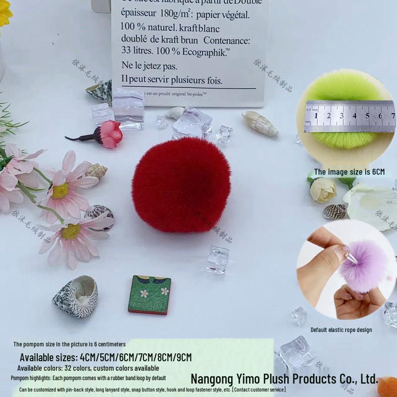 Imitation Rabbit Fur Pom-Poms: 4cm, 6cm, 7cm DIY Plush Balls for Jewelry, Clothing, Hats, Shoes, Bags, and Trims