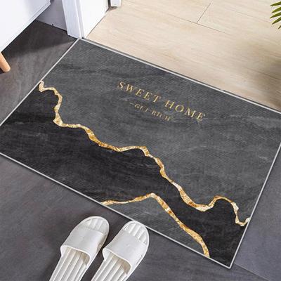 Simple and Light Luxury Absorbent Floor Mat Entrance Door Non-slip Mat Easy To Take Care of Clean and Dirty Crystal Velvet Household Floor Mat