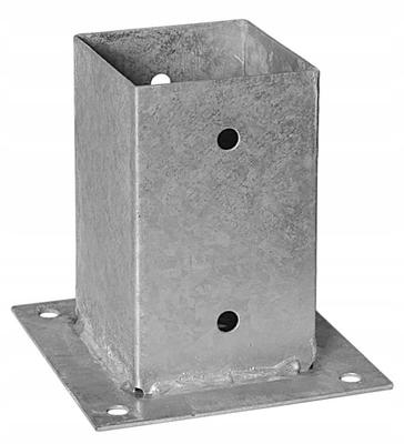 Pfostenfuß auf Beton geschraubt 91x150x2mm verzinkt