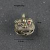 Red Eyes Brass Copper Fierce Tiger Good Security Tinkle Bell Charm for Bracelet & Anklet Jewelry Accessory Making & Pendant Pet