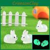 Charmante figurine en résine de gros lapin phosphorescent parfaite pour la décoration de jardin de mousse DIY
