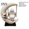 Gepersonaliseerd Verjaardagscadeau Halloween Geest Schommel Beeldje, Spookachtig op Een Maan Beeld, Donkere Esthetiek Cadeau Hars Gotische Woondecoratie voor