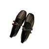 PU Round Toe Buckle Strap Mary Janes Spring/autumn Solid Women's Bags 2025 High Quality Shallow Square Heel Flats Sapatos Planos