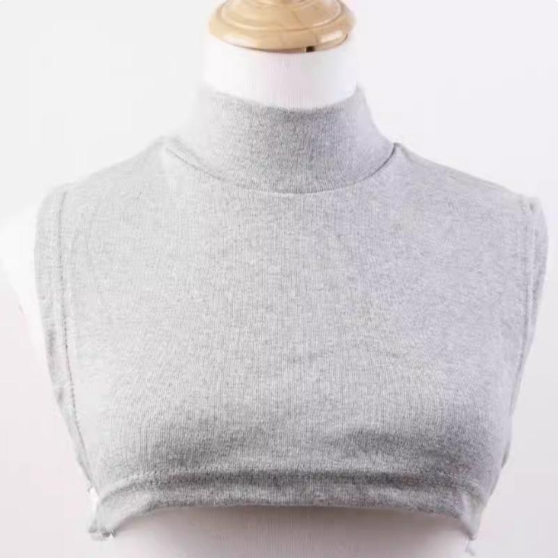 

Взрослый термосвитер шарф унисекс поддельный воротник универсальный полуводолазка светло-серый