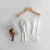 Women Cotton Camisole Tank Top Built-in Padded Bra Spaghetti Strap Basic Undergarment S-XL