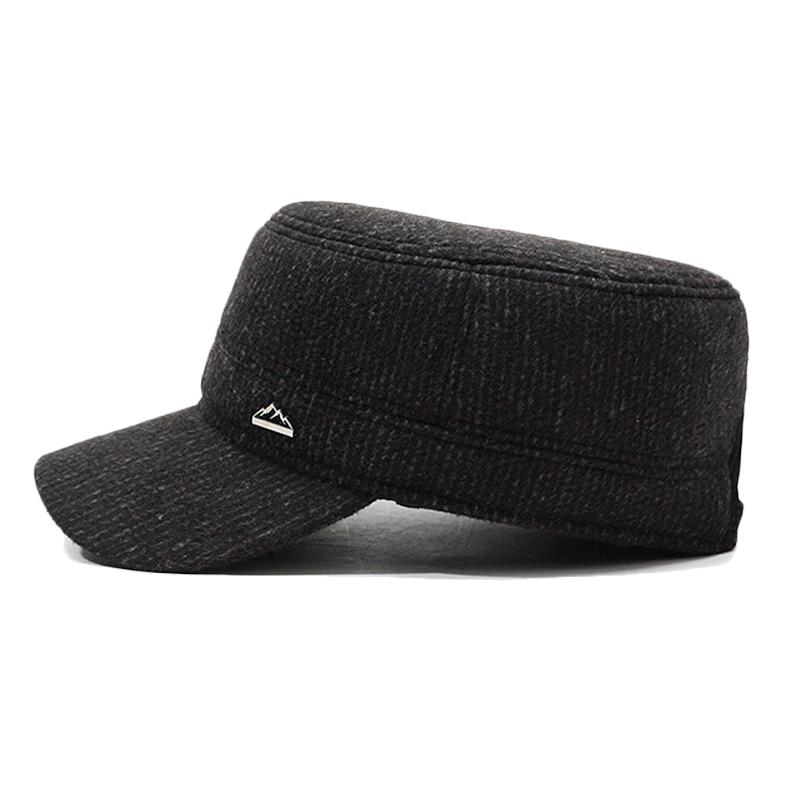 Zimní pánská čepice pro střední a starší osoby, ochrana sluchu, venkovní silná plochá čepice, táta