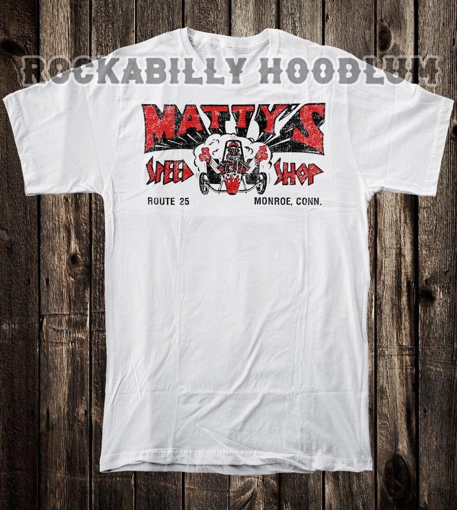 

Retro Hot Rod Tee T Shirt Drag Race Racing Matty s Speed Shop Monroe CT S
