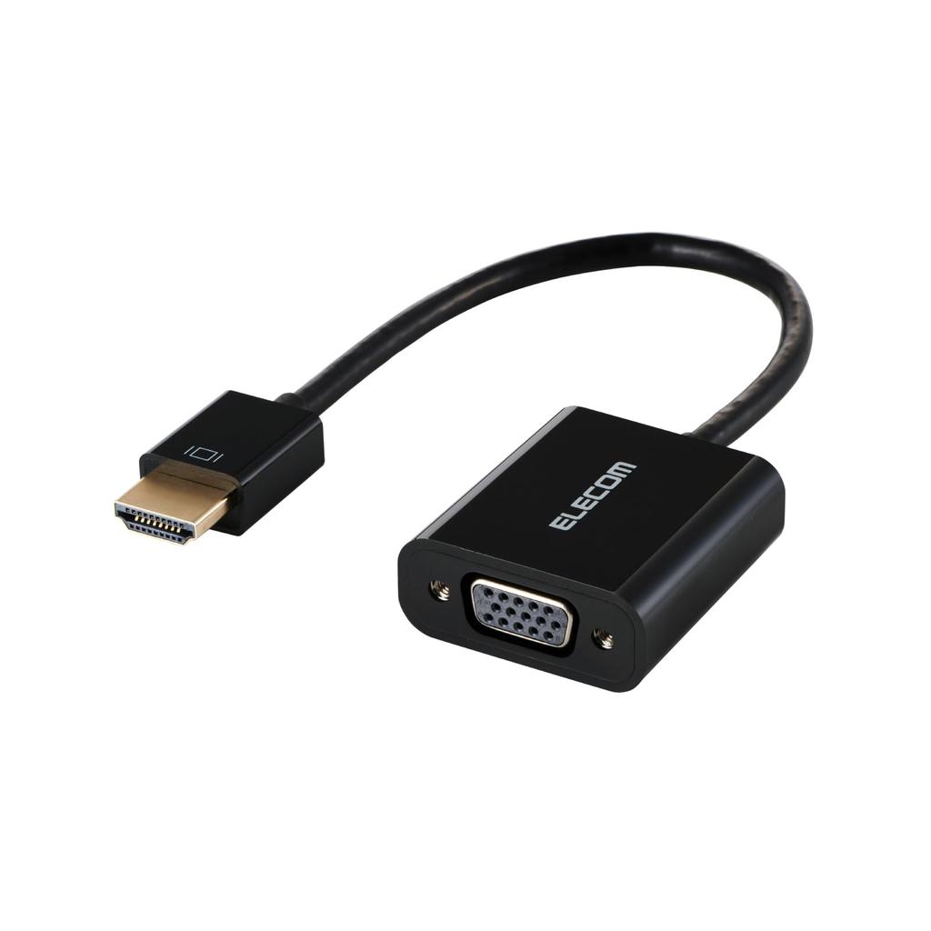 Elecom HDMI To VGA FHD X Black EC-HDMIVGABK2 Adapter, 0.15m, D-Sub, (1920 1080px)/60Hz,