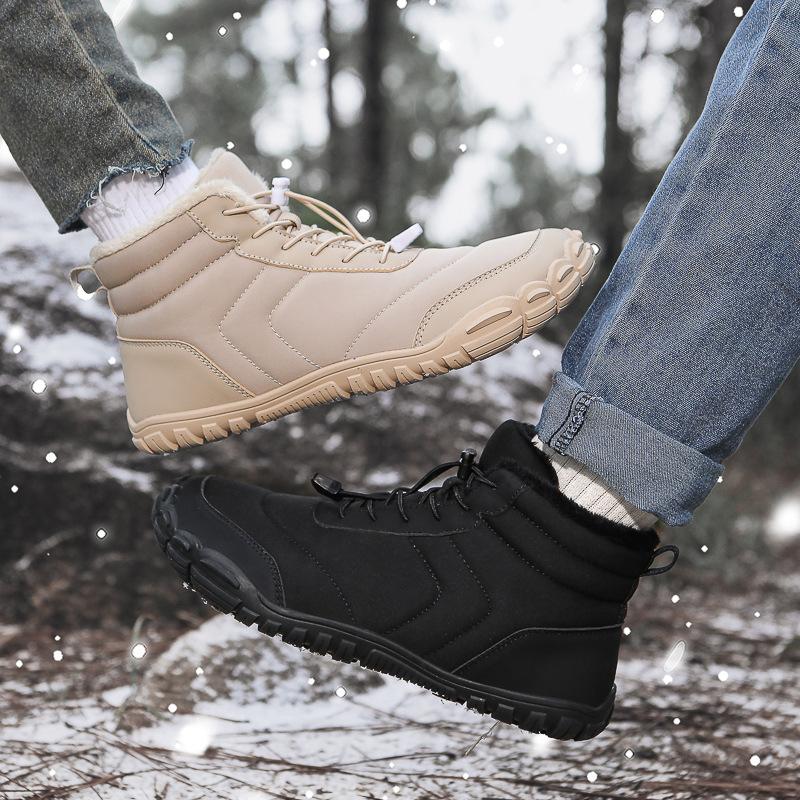 Winter Outdoor Waterproof Cotton Shoes, Piled and Thickened Warm Mountaineering Snow Boots, Non-slip and Wear-resistant Medium Cotton Boots