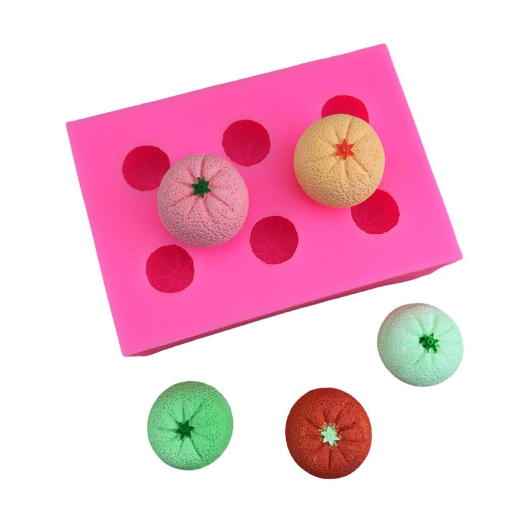 6 Cavity Tangerine Shape Silicone Molds Practical Silicone Pastry Molds for Tangerine Shape Dessert and Cake Decoration