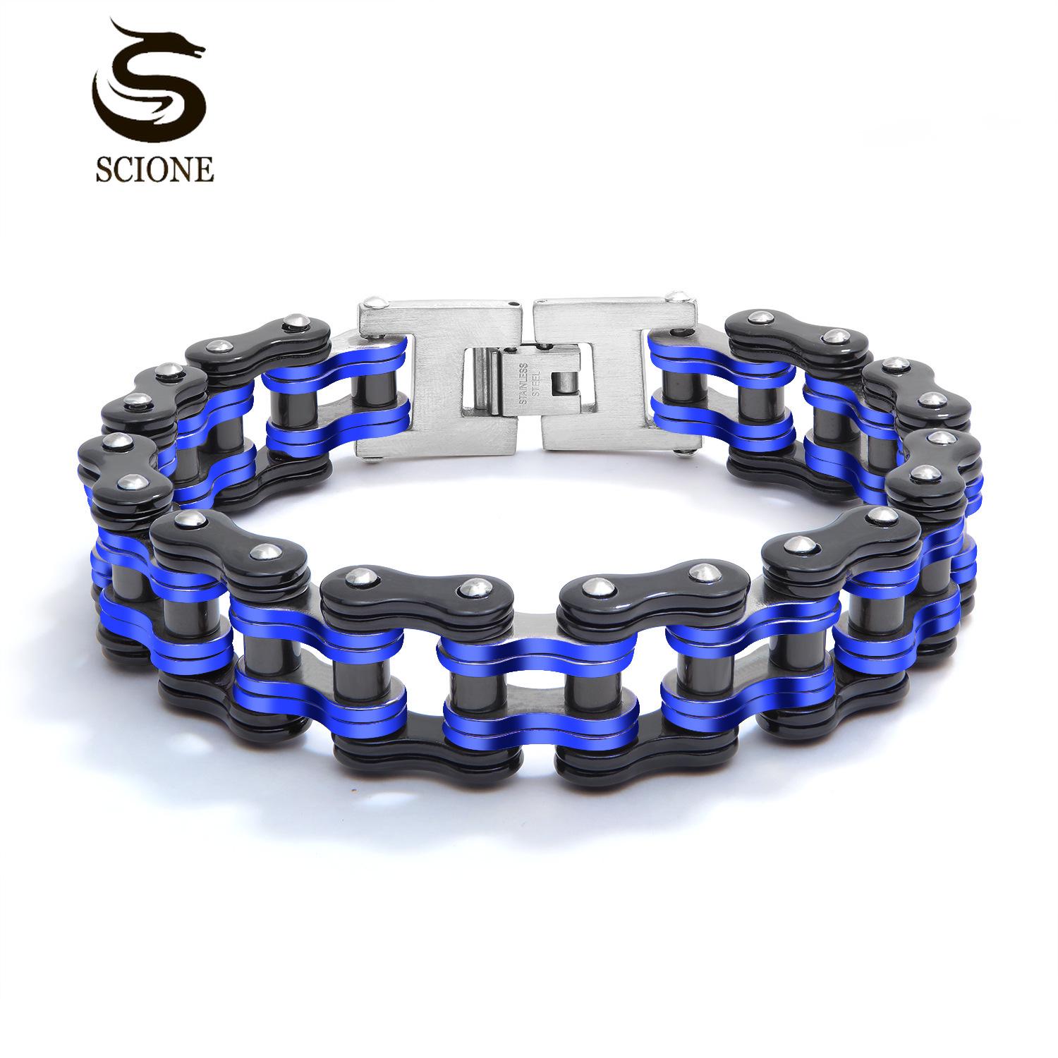 

Велосипедный браслет из титановой стали, индивидуальный мужской мотоциклетный браслет Tide, аксессуары для мужского браслета 22cm синий