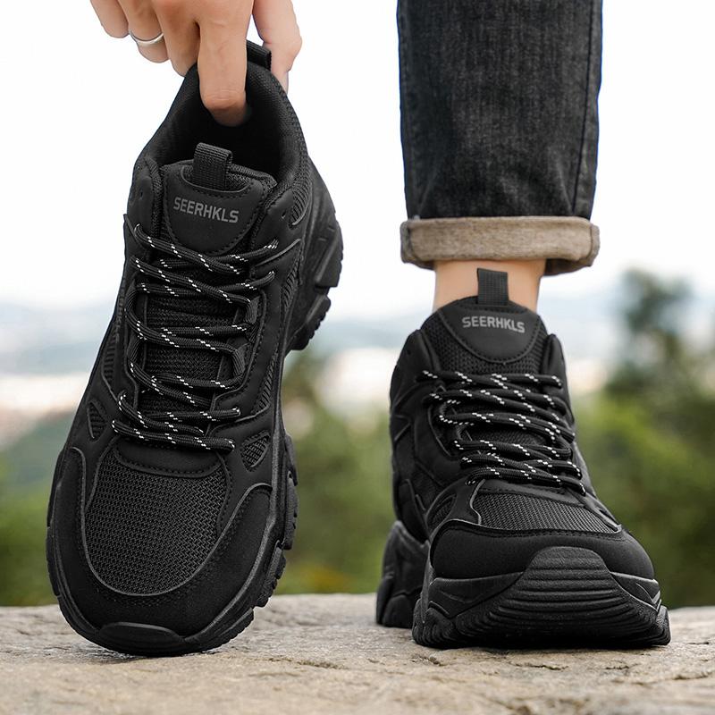 Fashion Autumn Men Sneakers Thick Soled Casual Shoes Sports Outdoor Hiking Boots High Top Trekking Shoes Climbing Four Seasons
