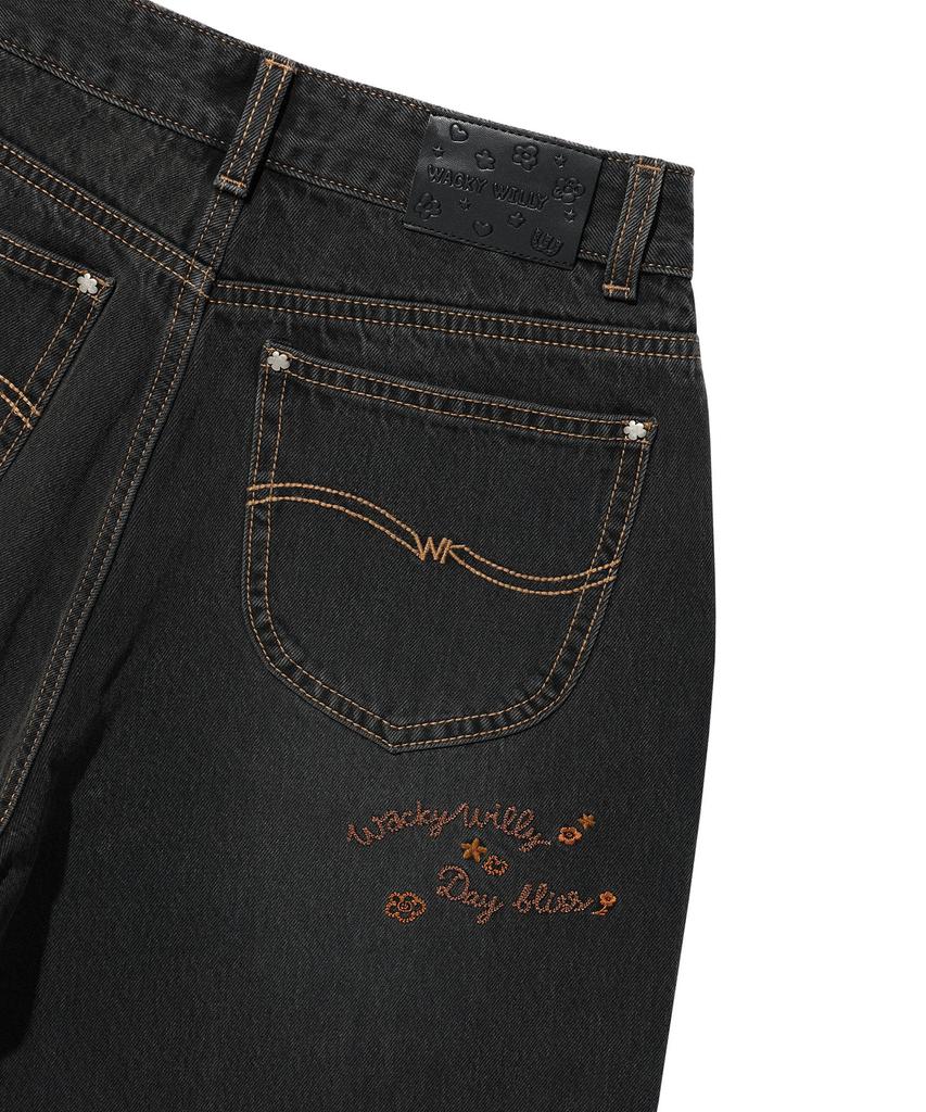 WACKY WILLY [26Ss] Women'S Denim Bermuda Pants Black