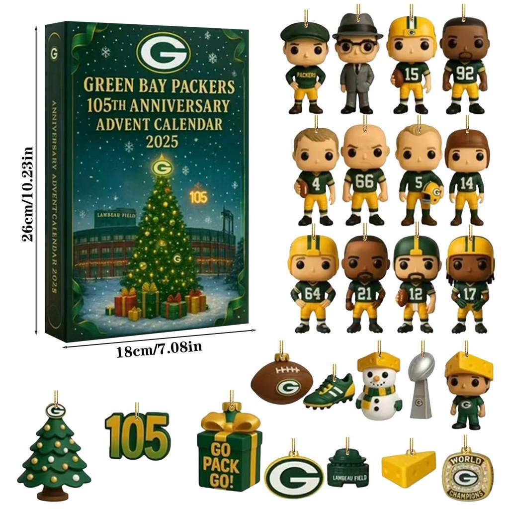 

Green Bay Packers Anniversary Advent Calendar Acrylic Christmas Decor Gift For Sports Fans