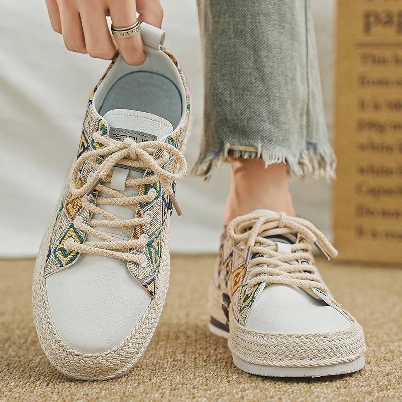 Linen canvas shoes men Korean casual shoes men's slip-on lazy shoes Fashion linen shoes breathable board shoes