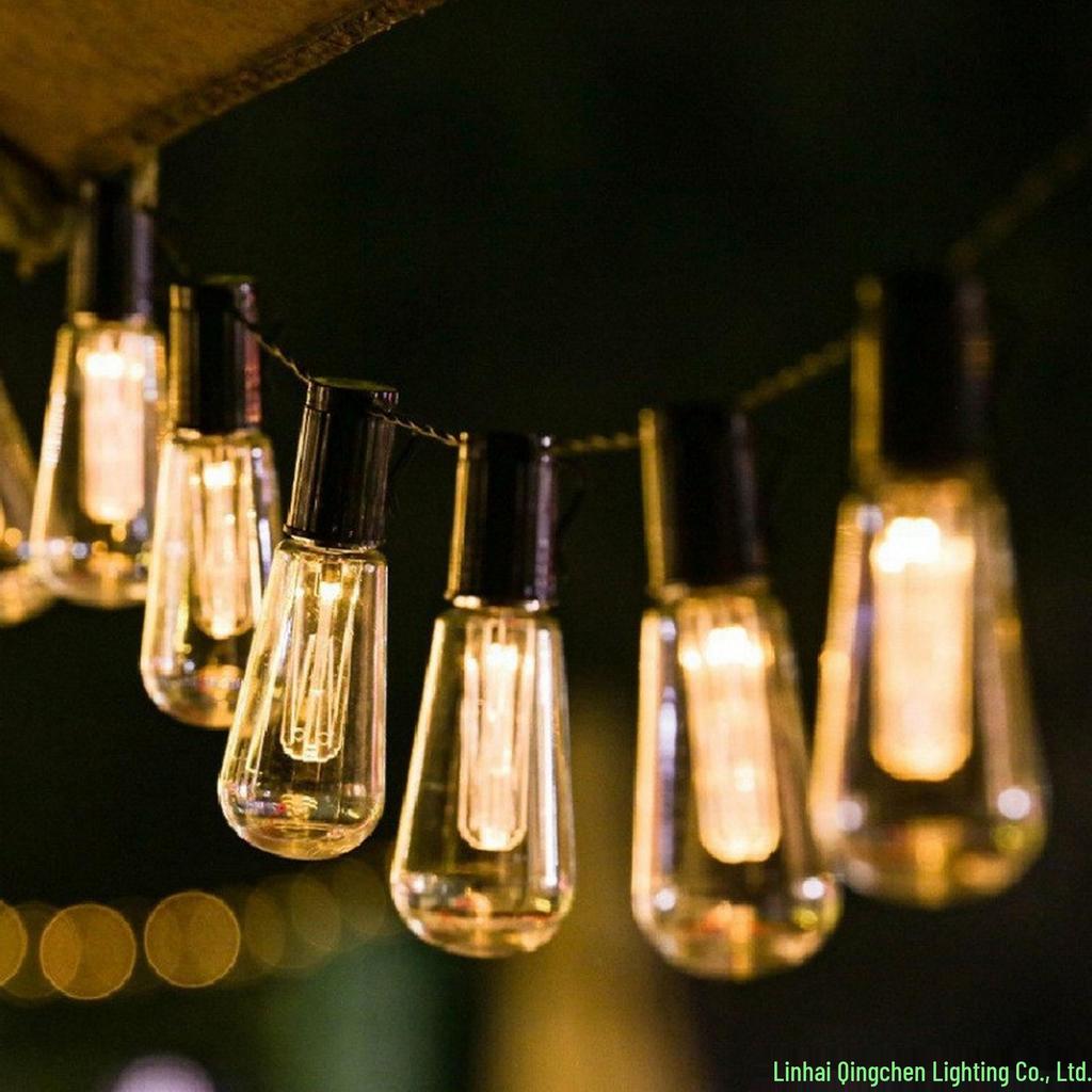 Edison Solar Papaya String Lights - Retro Outdoor Waterproof Decor