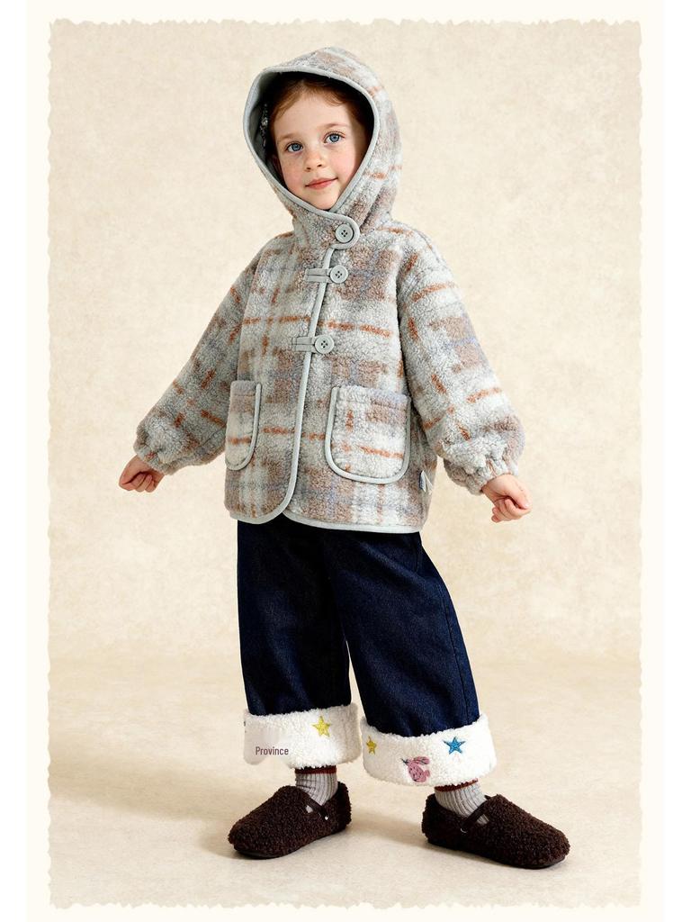 2025 Winter Kids' Lambswool Coat: Fashionable Suede Outerwear for Boys and Girls