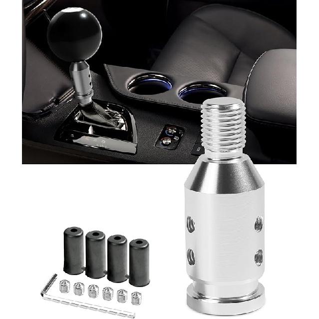 YAKEFLY Universal Gear Shift Connector, Aluminum Automatic Shifter Adapter, Non-Threaded Manual Gear M12x1.25 (Black)