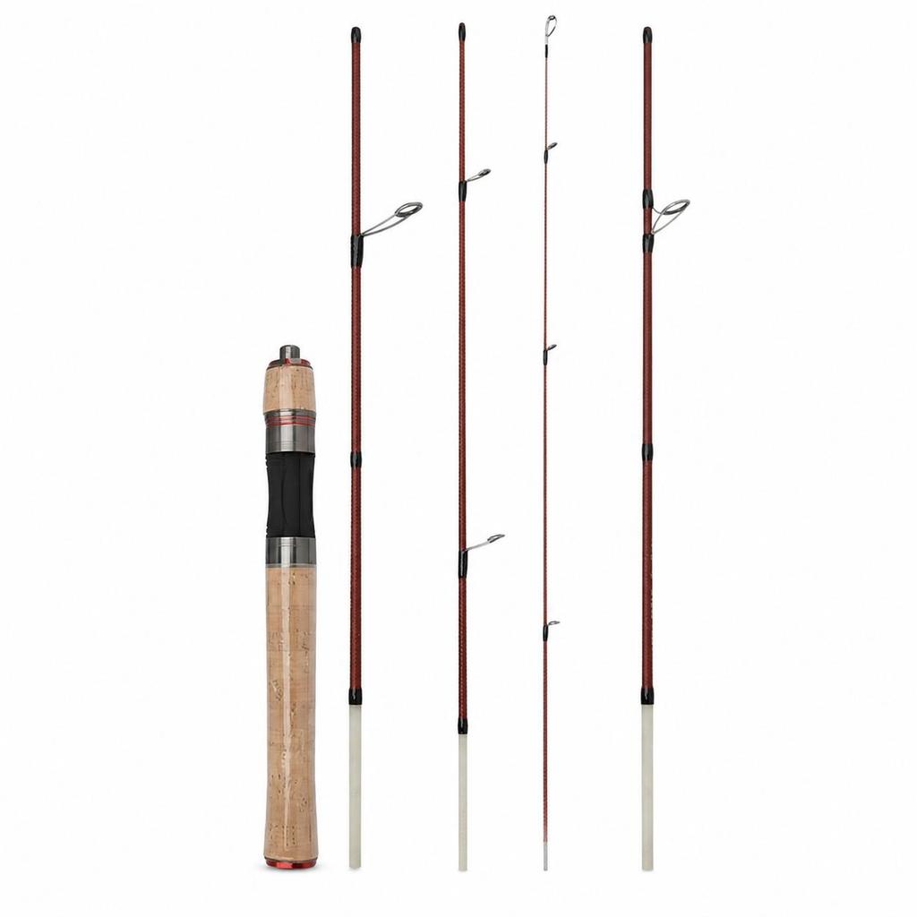 Fishing Rod for Lures, 4 Section Composite Travel Stream Anglers