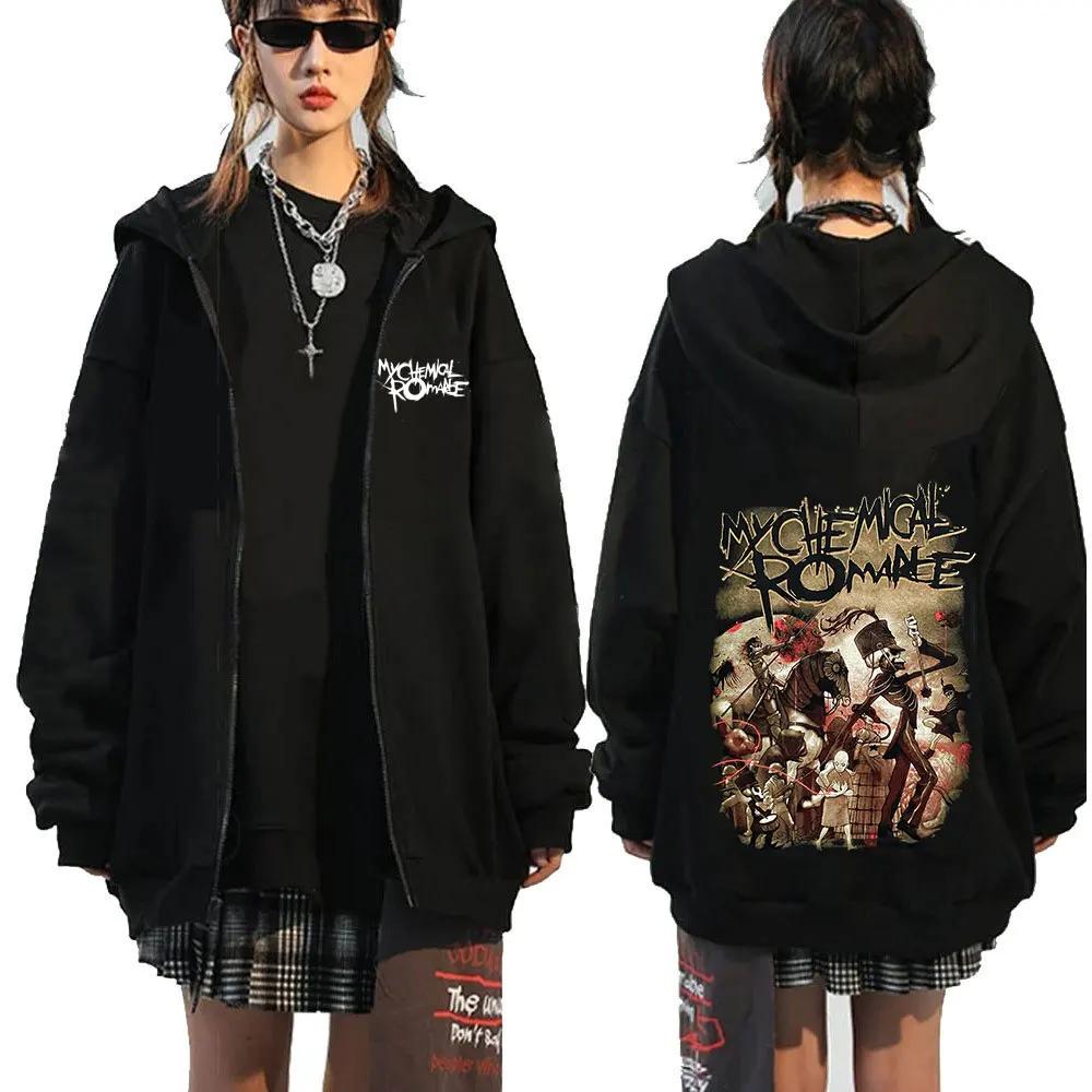 

Толстовка з капюшоном My Chemical Romance Mcr Dead на блискавці Black Parade Punk Emo Rock Толстовка на блискавці Чоловіча мода Вінтажні толстовки в стилі хіп-хоп 3XL