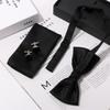 [JEWELRYWE] Bow Tie, Pocket Square, and Cufflinks Set for Men: Formal, Business, Job Interviews, Presentations, Weddings, Anniversaries, Birthdays,