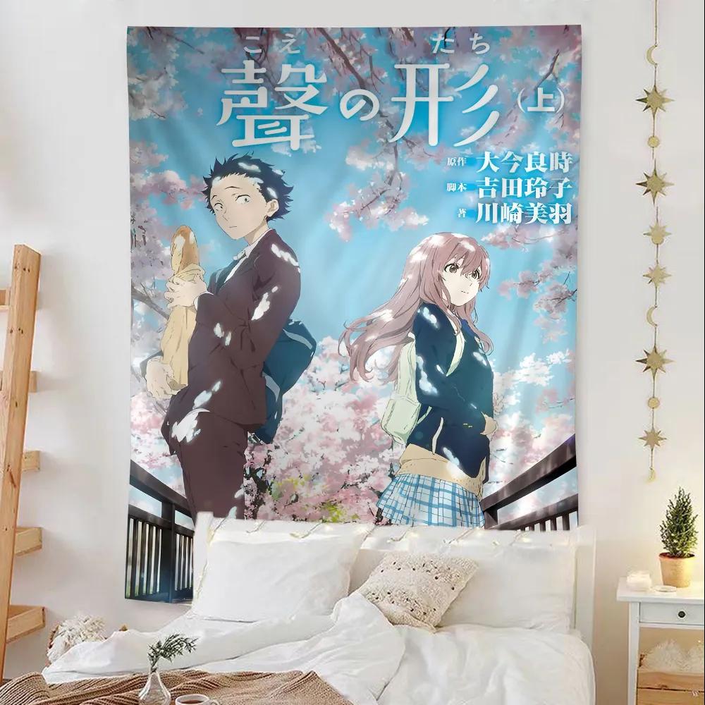 Anime Poster A Silent Voice Hängendes Böhmisches Wandteppich Japanischer Wandteppich Anime Kawaii Zimmerdekoration