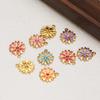 5Pcs Stainless Steel Zircon Sunflower Enamel Charms for DIY Jewelry Findings Girls Necklace Bracelets Pendants Earrings Making