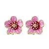 Spring Enamel Flower Earrings: Retro Elegant High-End Niche Ear Ornaments for Women.