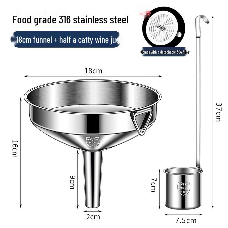 316 Stainless Steel Food Grade Funnel Set